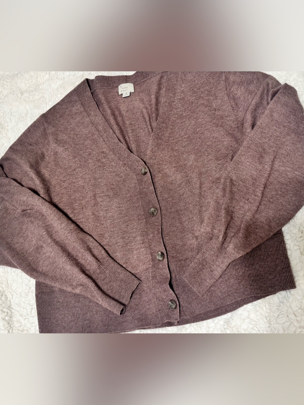 a new day Women’s Mauve-Brown Button Cardigan Sweater